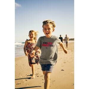 Nike Boys Medium “Endless Awesome” Graphic T-Shirt – Gray